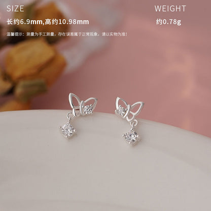 E廠【YC3171E】原創S999足銀萌蝶花韻系列耳環氣質清新溫柔甜美小眾耳飾 25.04-3