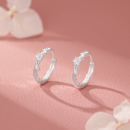D廠【YC2005E】S999足銀纏繞花朵耳扣小眾高級氣質甜美簡約小清新溫柔耳飾
 26.02-1