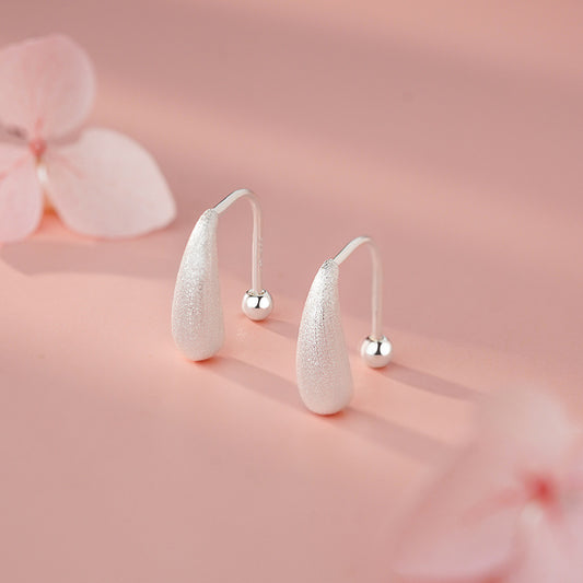 D廠【YC2283E】足銀S999新款拉絲水滴螺絲耳環女潮冷淡風高級感小眾簡約耳飾
 25.11-3