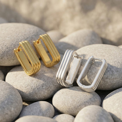 B廠【F1329】跨國新款優雅時尚耳環歐美輕奢百搭幾何設計耳環不鏽鋼鍍18k真金
 26.03-3