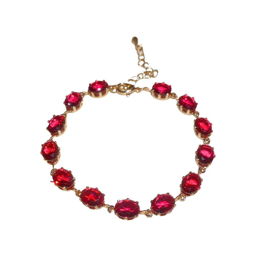 A廠【HB4615】超閃鋯石幾何橢圓形手鍊時尚簡約百搭氣質手環精緻輕奢高級感手飾
 25.10-1