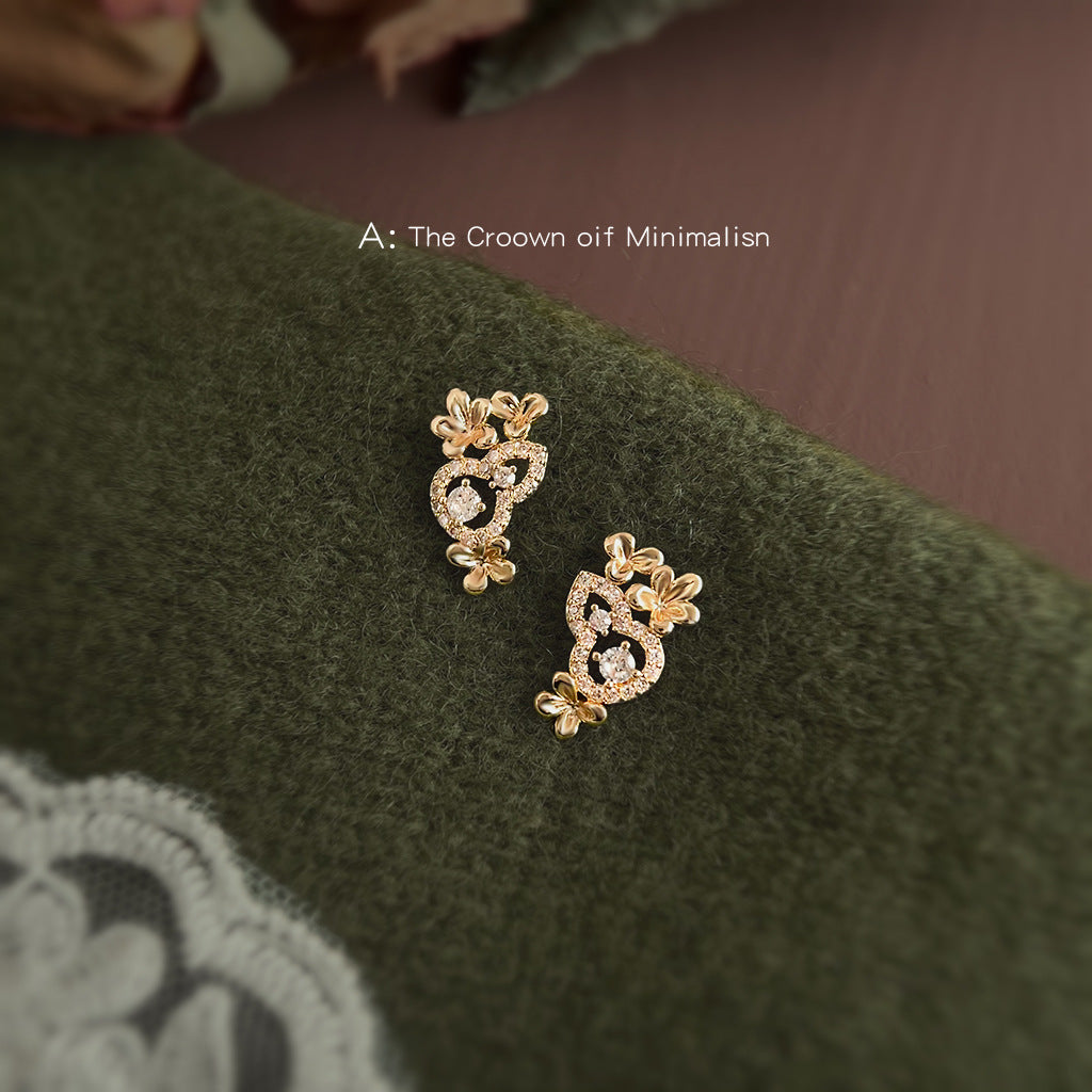 C廠【6656】【桂花福祿】原創設計925銀針微鑲鋯石葫蘆花朵新款耳飾
 25.11-2