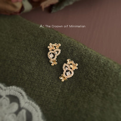 C廠【6656】【桂花福祿】原創設計925銀針微鑲鋯石葫蘆花朵新款耳飾
 25.11-2