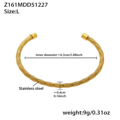 B廠【Z014】不鏽鋼心連心手鐲女簡約ins風鏤空設計幾何手環組合配件鍍18k真金
 26.01-1