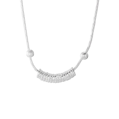 E廠【DQ0649N】S925純銀簡約不規則紋理圓環項鍊女輕奢奢華都會高級感鎖骨鏈百搭 25.07-4