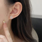 F廠【DQ10584E】S925純銀粉鑽五瓣花耳環女甜美氣質鋯石花朵簡約百搭耳飾 25.09-2