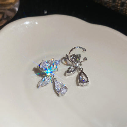 A廠【HE29206】韓系超閃鋯石水滴蝴蝶耳夾輕奢小眾無耳洞耳骨夾日常通勤耳環耳飾
 25.11-1