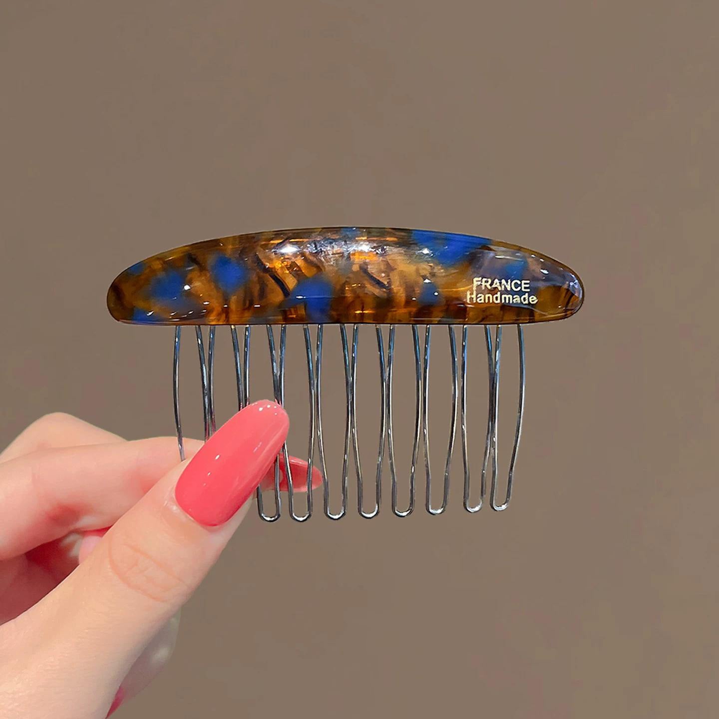 C廠【Q80】復古高級感豹紋髮夾髮梳頭飾品質新款碎髮瀏海夾後腦勺倒插梳髮卡
 26.08-4