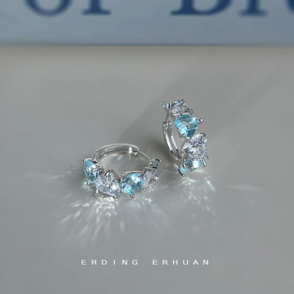 A廠【6142】海藍珍珠石耳環~清新時尚氣質優雅度假風耳飾飾品 25.06-2
