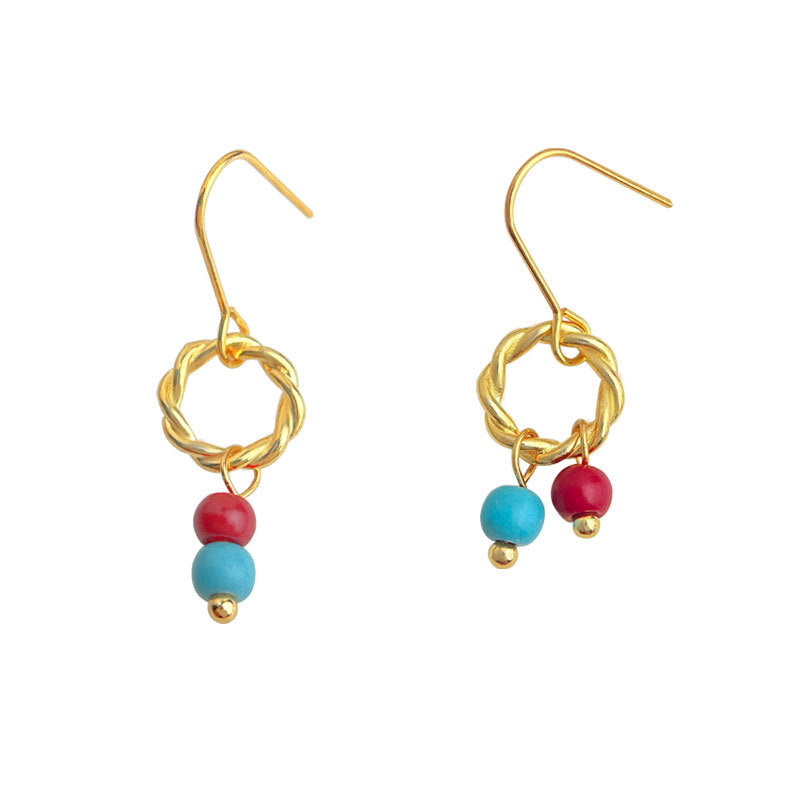 A廠【6175】原廠手工藝新中式文藝氣質通勤簡約小巧不對稱耳飾飾品耳環
 25.11-3