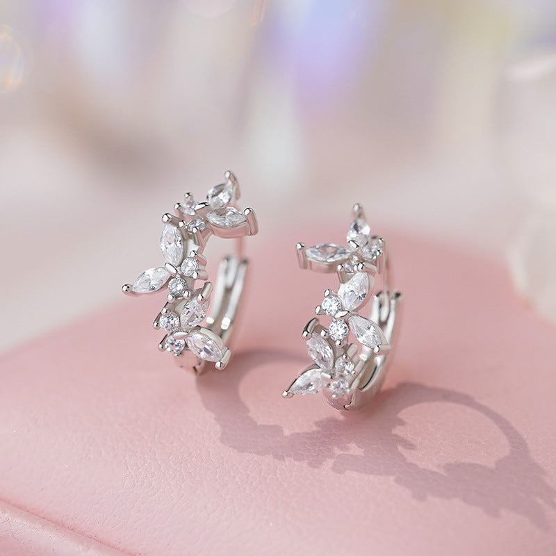E廠【YC7071E】S999足銀韓版韓風蝴蝶耳扣女優雅文藝氣質甜美溫柔可愛耳飾
 25.10-5