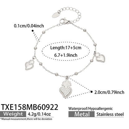 B廠【TXP158】 5A鋯石四瓣花愛心吊墜手鍊項鍊耳環飾品套裝
 26.09-4