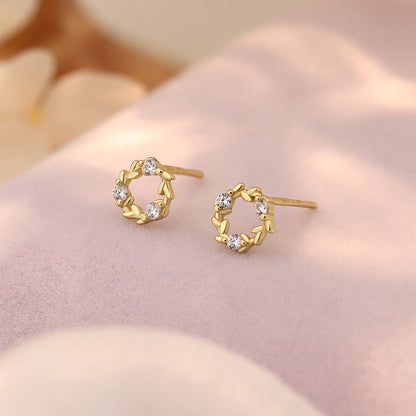 D廠【YC5576E】S999足銀花環耳環幾何設計甜美輕奢冬季爆款簡約小眾耳飾 25.01-4