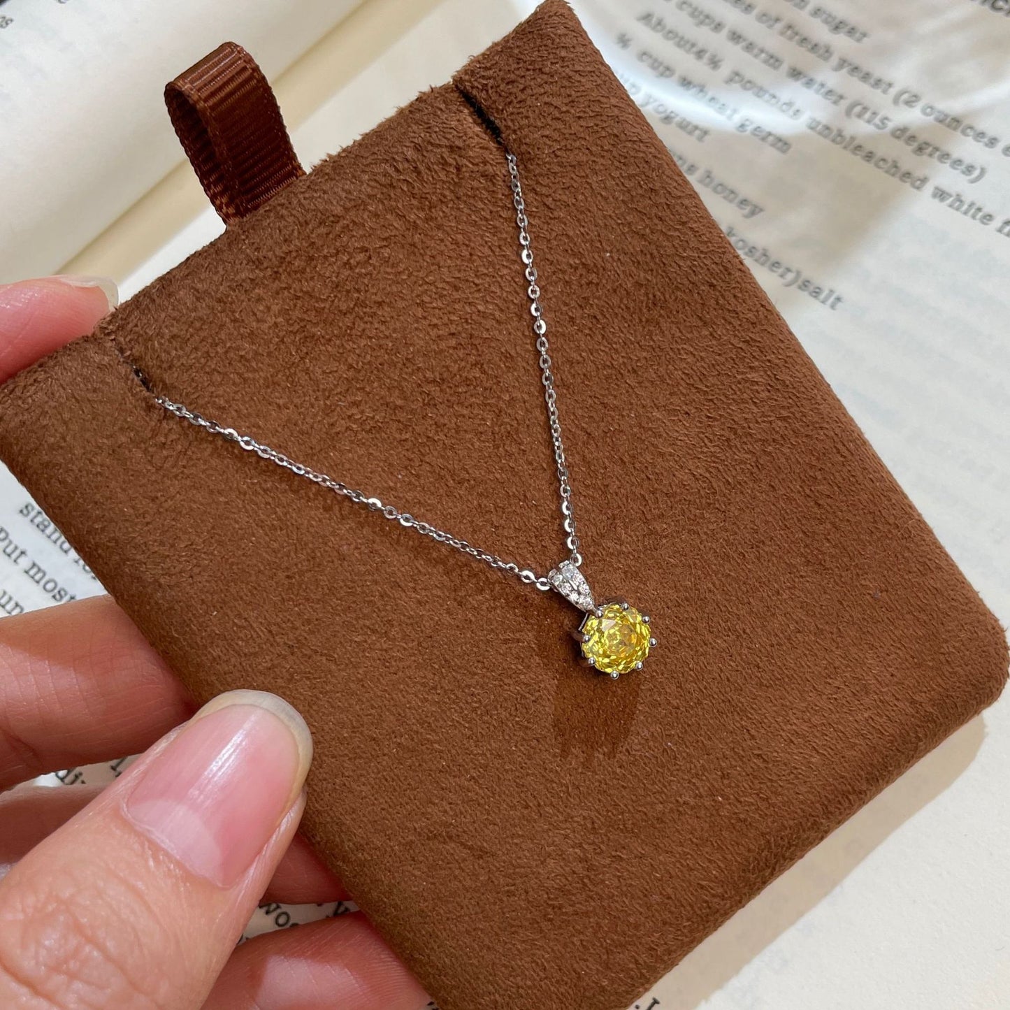 F廠【XDQ0079N】S925純銀千禧玫瑰切閃鑽項鍊女輕奢高級感鋯石單鑽精緻鎖骨鏈
 25.11-1