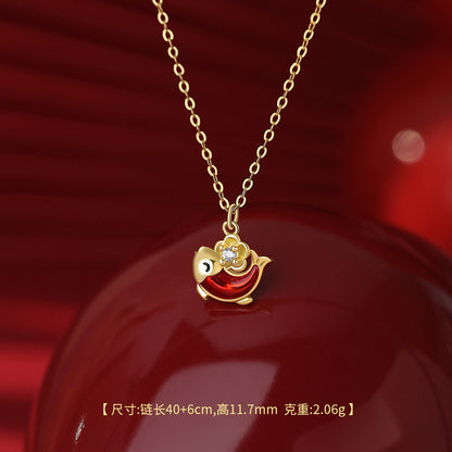 D廠【YC3291N】原創足銀S999錦上添花耳環輕奢國風錦鯉銅錢花朵手鍊鎖骨鏈
 26.01-1