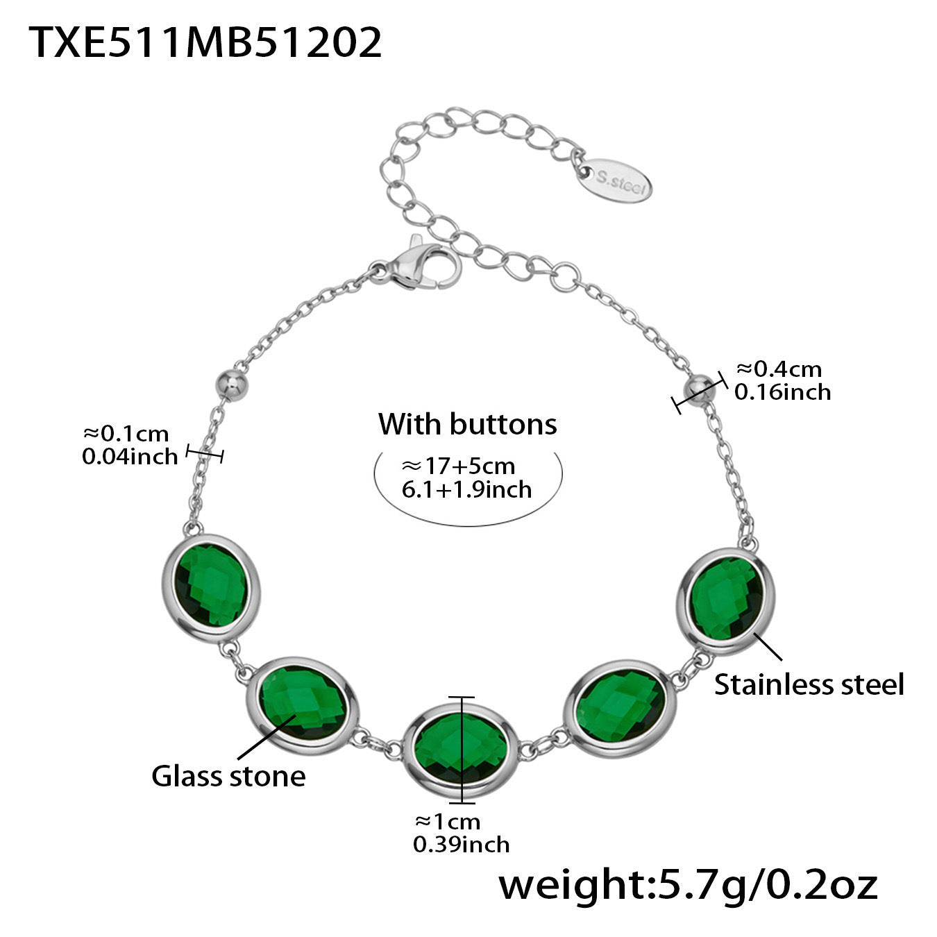 B廠【TXP511】不鏽鋼幾何橢圓切面玻璃石包邊項鍊手鍊耳環組鍍18k金跨國首飾
 25.12-2