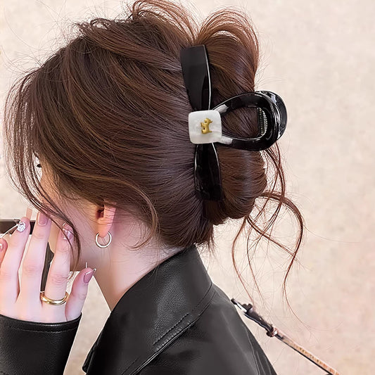 C廠【Y1104】高品質小狗蝴蝶結抓夾女2026新款高級感髮夾後腦勺盤髮鯊魚夾頭飾
 26.02-1