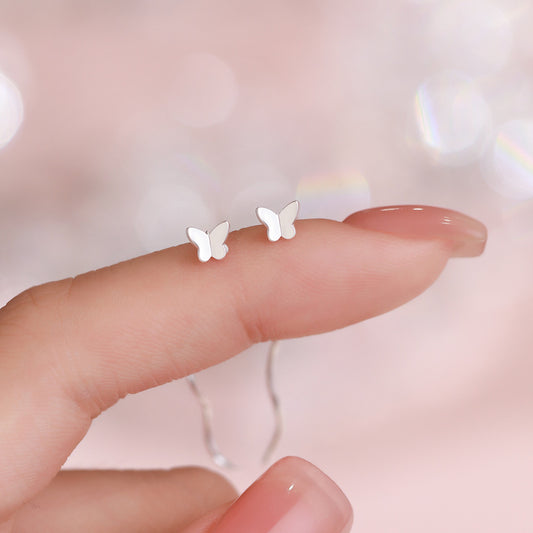 D廠【YC2871E】足銀S999蝴蝶耳線新款精緻韓風簡約養耳洞小眾百搭個性耳飾
 26.02-4