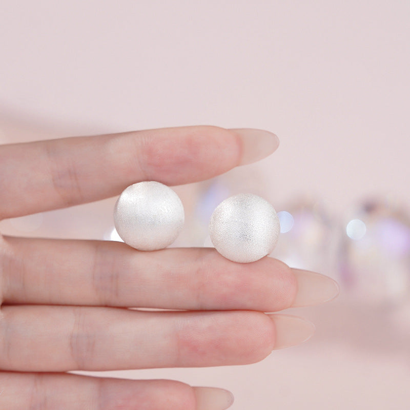 E廠【YC3802E】足銀S999圓形拉絲耳環幾何簡約輕奢質感文藝百搭小眾高級耳飾
 25.11-1