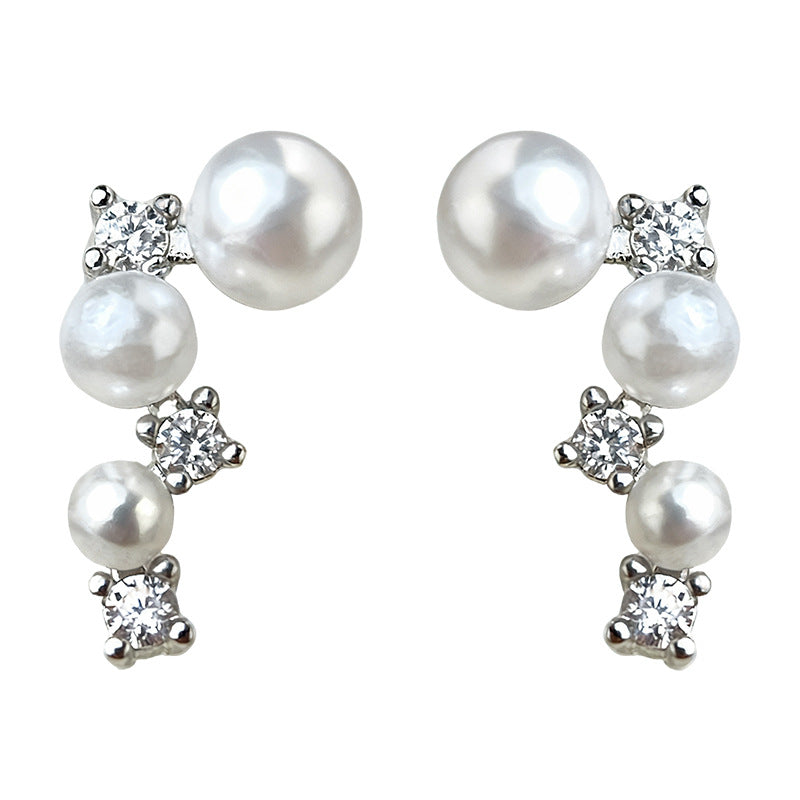 A廠【7201】微鑲鋯石個性925銀針幾何不規則新款時尚通勤新款耳環耳環女
 25.12-1