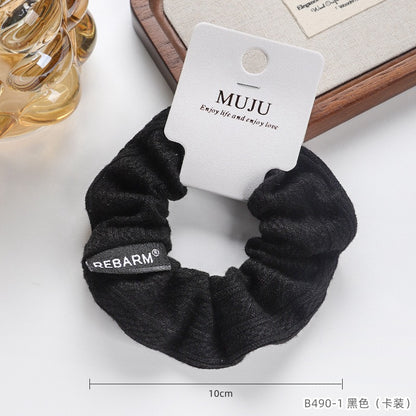 D廠【B490】秋冬毛線大腸圈髮繩卡裝高級感髮飾皮筋商超條形碼頭繩馬尾髮圈
 25.11-1「D廠-單筆結帳需滿，NT$600出貨(不含運費)」