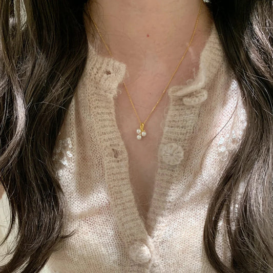 E廠【XDQ0461N】法式復古高級感小葡萄仿珍珠項鍊女S925純銀時尚優雅鎖骨鏈潮
 26.01-3