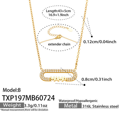 B廠【TXP197】新款時尚女飾品不銹鋼鍍18k金 LOVE字母鑲嵌鋯石吊墜項鍊手鍊套裝
 26.08-1