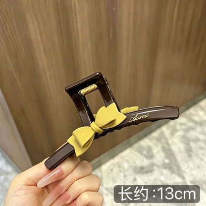 C廠【X458】甜美氣質粉紅蝴蝶結髮夾女2026新款後腦勺頭髮抓夾精緻漂亮鯊魚夾
 26.06-2