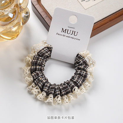 C廠【B482】卡片裝髮飾高級感小香風頭繩氣質蕾絲蕾絲花邊小腸圈皮筋髮圈高馬尾髮繩
 25.10-5「C廠-單筆結帳需滿，NT$500出貨(不含運費)」