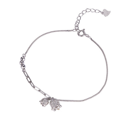 E廠【XDQ0810S】S925純銀鈴蘭花手鍊女時尚簡約立體花朵百搭手飾小眾輕奢
 25.11-4