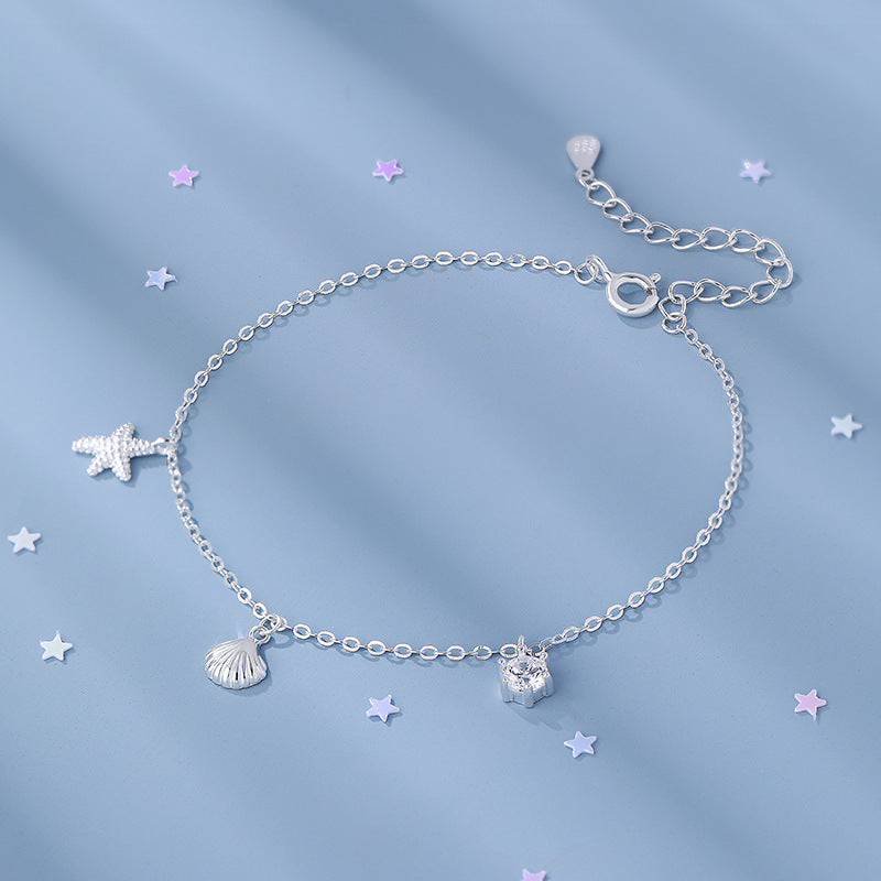 D廠【YC4223SL】足銀S999少女心海星貝殼手鍊女溫柔甜美精緻簡約可愛小眾手鍊
 26.03-2