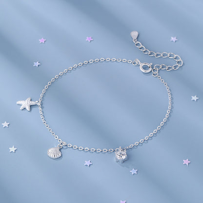 D廠【YC4223SL】足銀S999少女心海星貝殼手鍊女溫柔甜美精緻簡約可愛小眾手鍊
 26.03-2