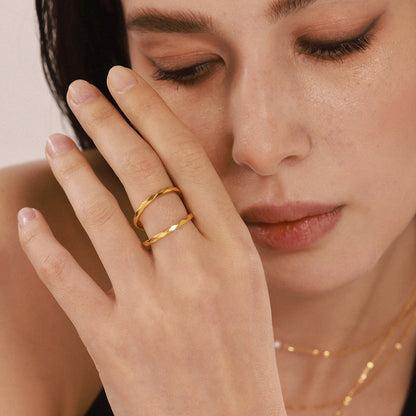 B廠【A069】歐美新款多切面菱形戒指女不銹鋼材質不掉色小眾設計感指環 25.03-1