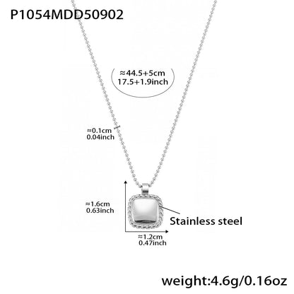 B廠【P1054】歐美飾品不鏽鋼蝴蝶造型項鍊方形光面吊墜18k鍍真金不掉色
 25.09-2