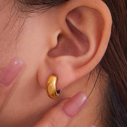 B廠【F589】歐美不鏽鋼精緻小巧時尚耳環簡約通勤百搭ins風耳飾鍍18k金 25.08-5