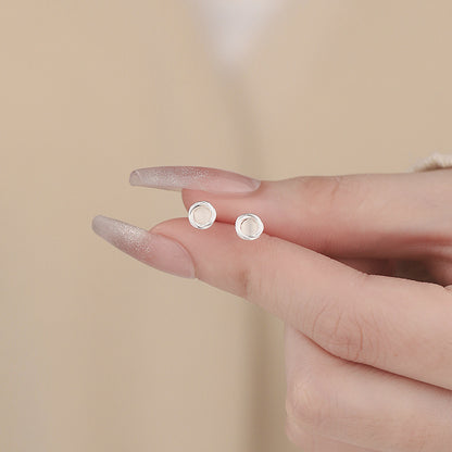 D廠【YC6097E】S925純銀環貓眼耳環幾何輕奢簡約精緻設計溫柔文藝耳飾 25.02-2