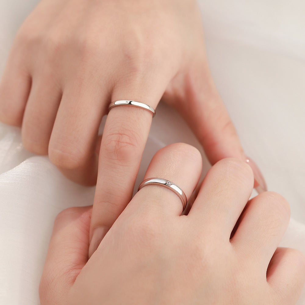 D廠【YC4861R】S999足銀高級感幾何鋯石對戒情侶對戒小眾設計戒指
 25.12-1