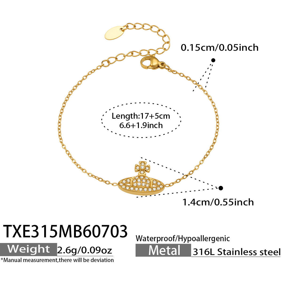 B廠【TXP315】歐美新款時尚流行鈦鋼鑲滿鋯石星球吊墜手鍊耳環戒指項鍊首飾組合 26.07-2