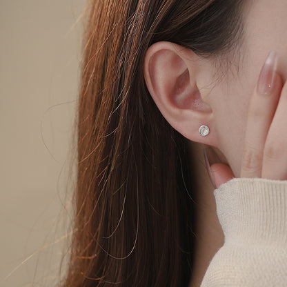 D廠【YC6097E】S925純銀環貓眼耳環幾何輕奢簡約精緻設計溫柔文藝耳飾 25.02-2