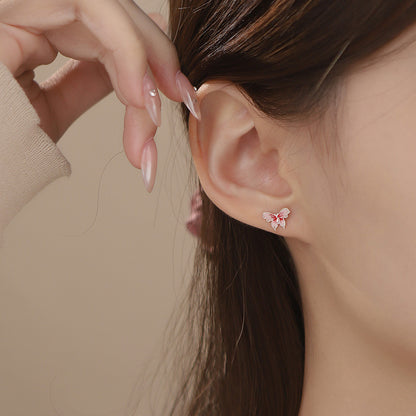 D廠【YC8224E】S999足銀蝴蝶耳環可愛氣質甜美小清新文藝小眾睡覺精緻耳飾 25.03-4