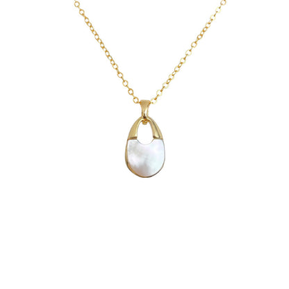 A廠【6636】厚鍍18K真金強保色貝母幾何鏤空時尚高級感輕奢風新項鍊 鎖骨鏈
 25.09-1