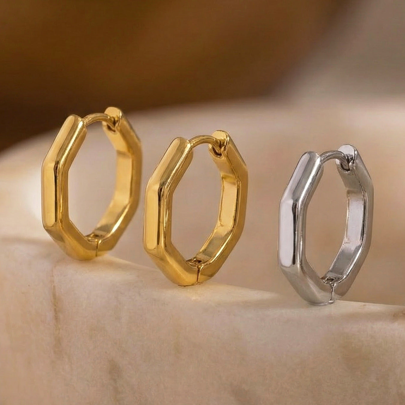 B廠【F062】歐美ins小眾設計感菱形多邊形耳環不鏽鋼材質簡約個性時尚耳環女
 26.01-2