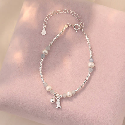 D廠【YC4849SL】S925純銀小魚珍珠手可愛清新設計感高級甜美手飾 25.01-2