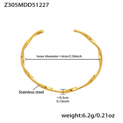 B廠【Z159】跨境熱銷不鏽鋼竹節開口手鐲組合歐美ins個性小眾設計高質感手環
 26.01-1