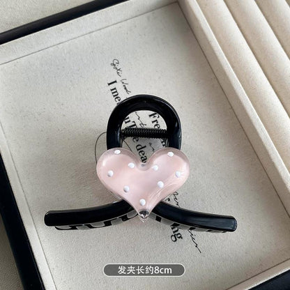 C廠【X501】高級感精緻波點抓夾女2026全新中型髮夾氣質半紮髮夾子鯊魚夾頭飾
 26.06-4