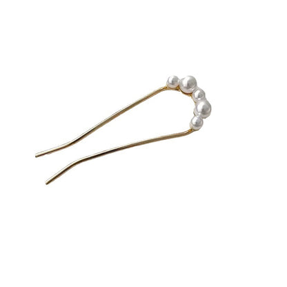 C廠【A1】u型珍珠髮簪簡約現代懶人丸子頭盤髮神器日常簪子高級髮釵頭飾女
 25.12-4「C廠-單筆結帳需滿，NT$500出貨(不含運費)」