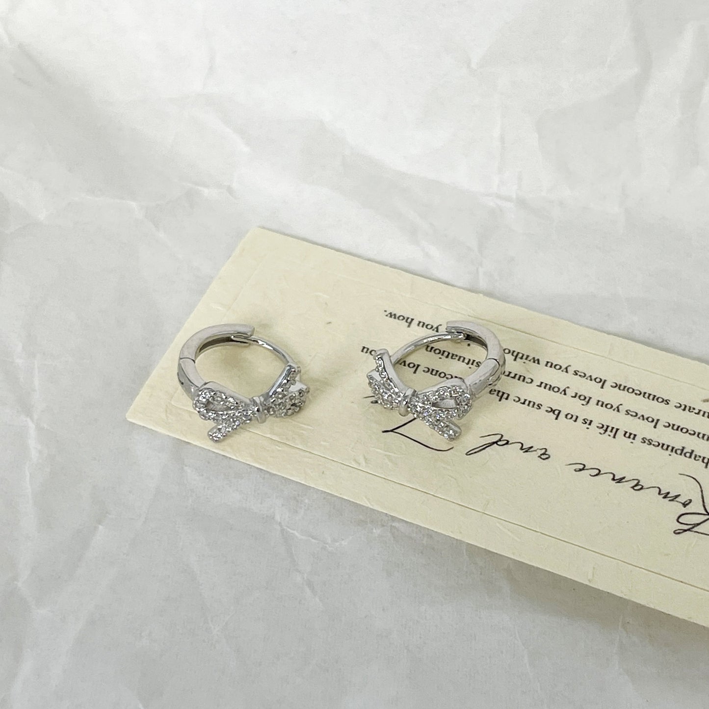 E廠【XDQ10639E】韓國氣質滿鑽蝴蝶結耳扣女S925純銀精緻名媛風耳圈甜美耳飾品
 25.12-1