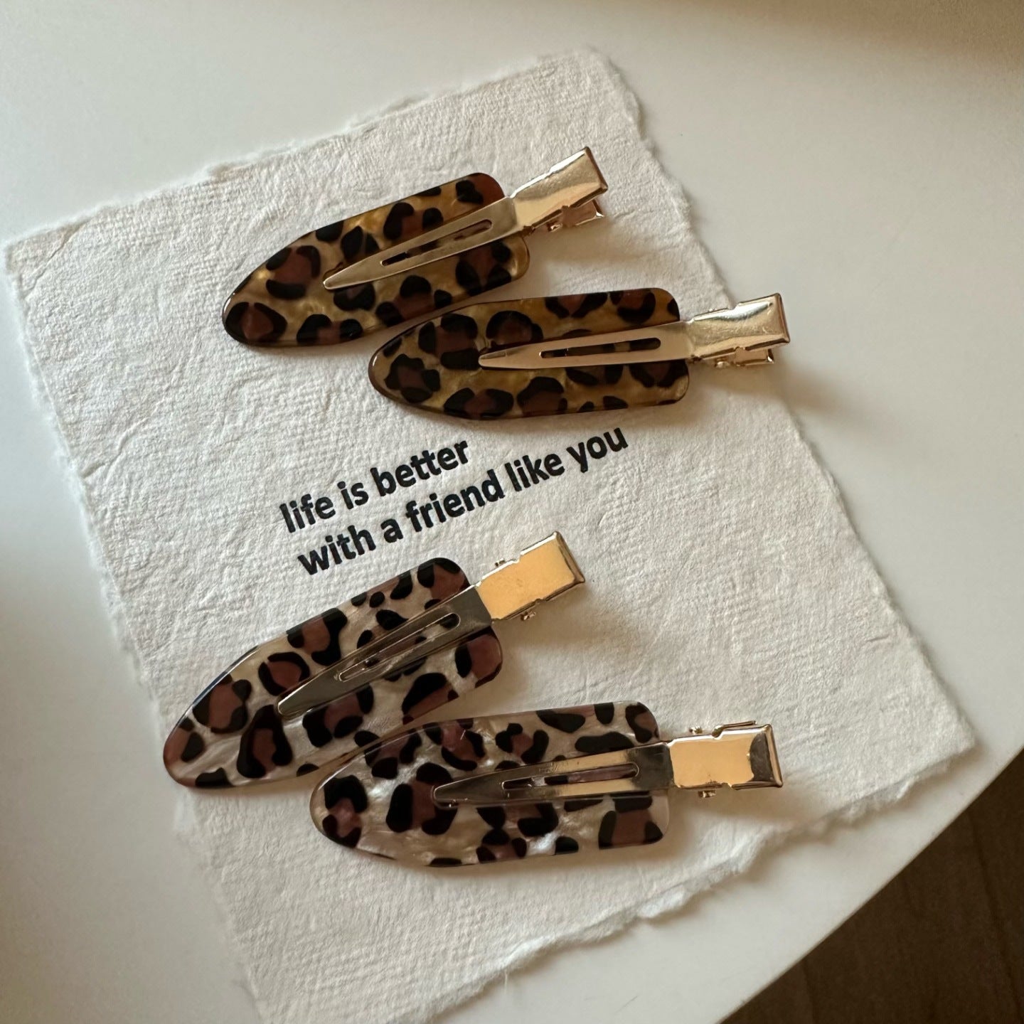 C廠【X136】韓國版新款咖色豹紋醋酸髮夾瀏海夾碎髮邊夾氣質百搭側邊夾髮卡髮飾
 26.04-3