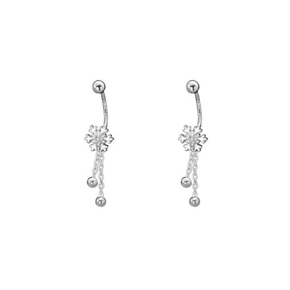 D廠【YC4369E】S999足銀雪花彎鉤螺絲耳環多款式甜美氣質百搭小眾耳飾 25.01-4