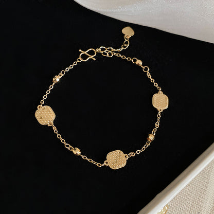 A廠【HB4809】歐美跨境亮面方形素銀手鍊時尚簡約百搭氣質手環小眾設計感手飾女
 25.10-5